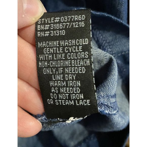 AB Studio Women’s Size 16 Dress Denim And Blue Lace - Picture 6 of 6